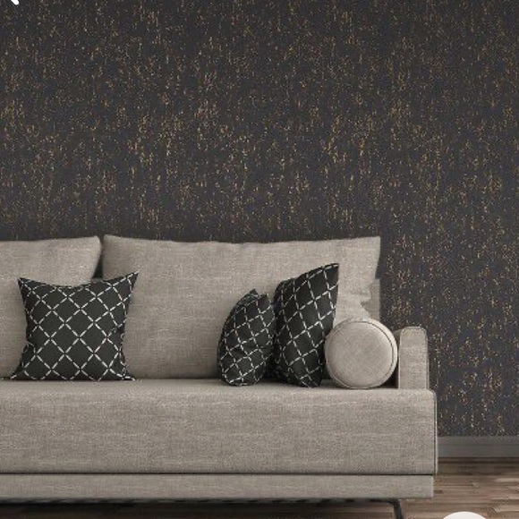 NWB Devine Color by Valspar Metallic Texture Peel & Stick Wallpaper-Black/ Karat - Picture 1 of 2